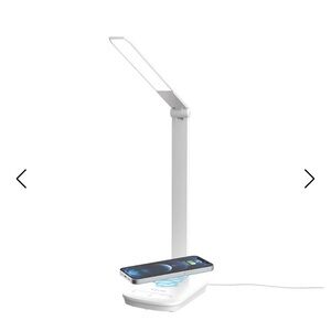 Sleek White LED Reading Light with Wireless Charging